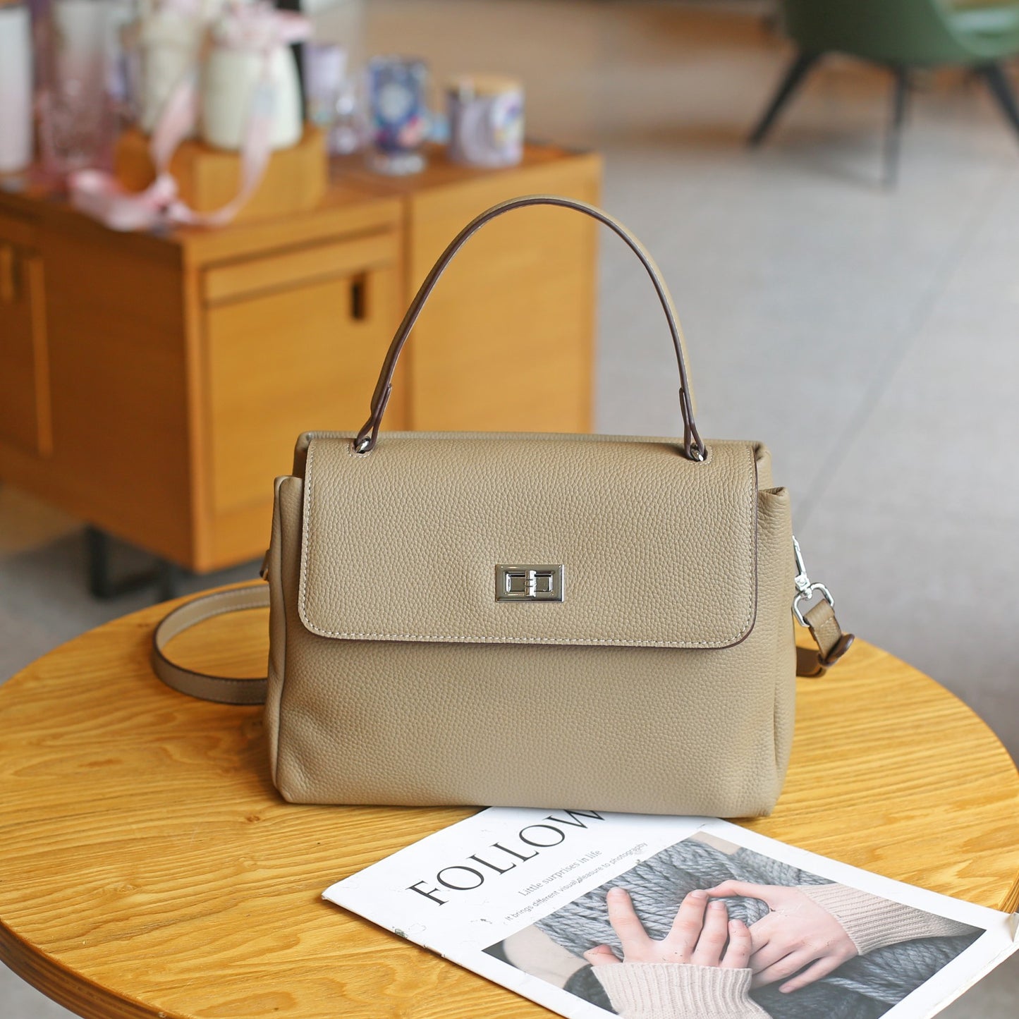 头层togo牛皮手提包通勤百搭单肩包女包时尚小众配双肩带无痕代发