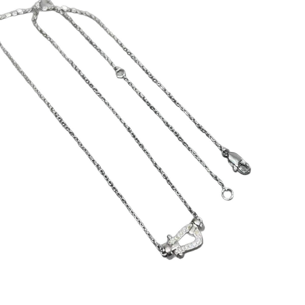 费雷德高版本fred马蹄项链S925银镀18K厚金镶钻航海项链厂家直销