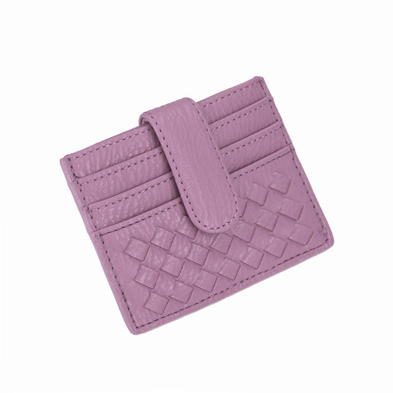 时尚超薄编织卡包纯色证件卡位卡槽证件位收纳小包便携式卡片卡套