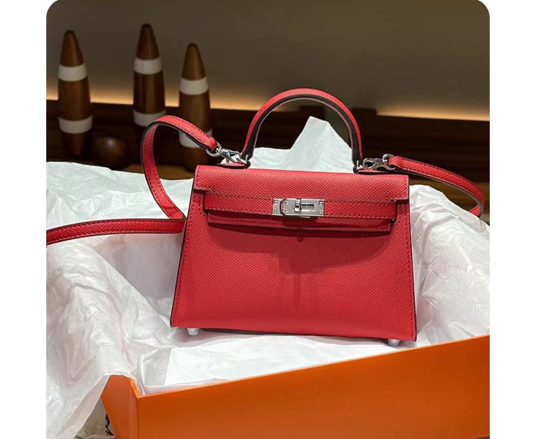 手提包新款2024潮流时尚百搭凯利包质感手掌纹手机包单肩斜挎包女