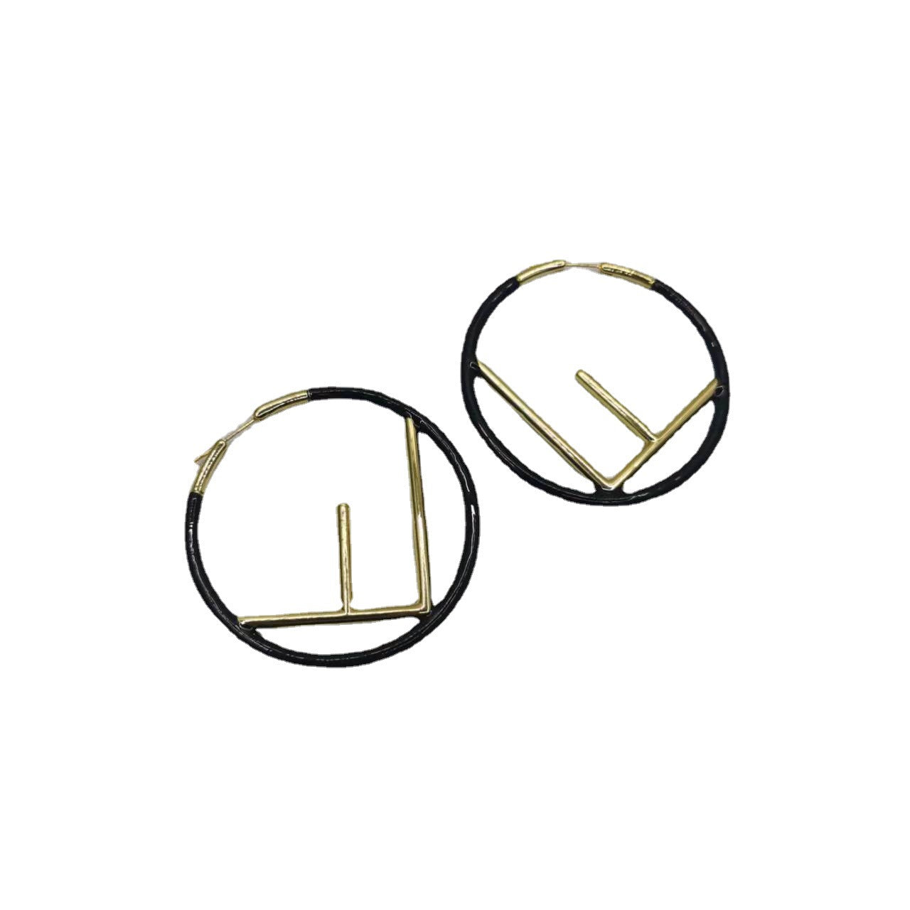 芬家21新款F珐琅大耳环高级感气质彩色耳扣欧美风圆圈字母大耳圈