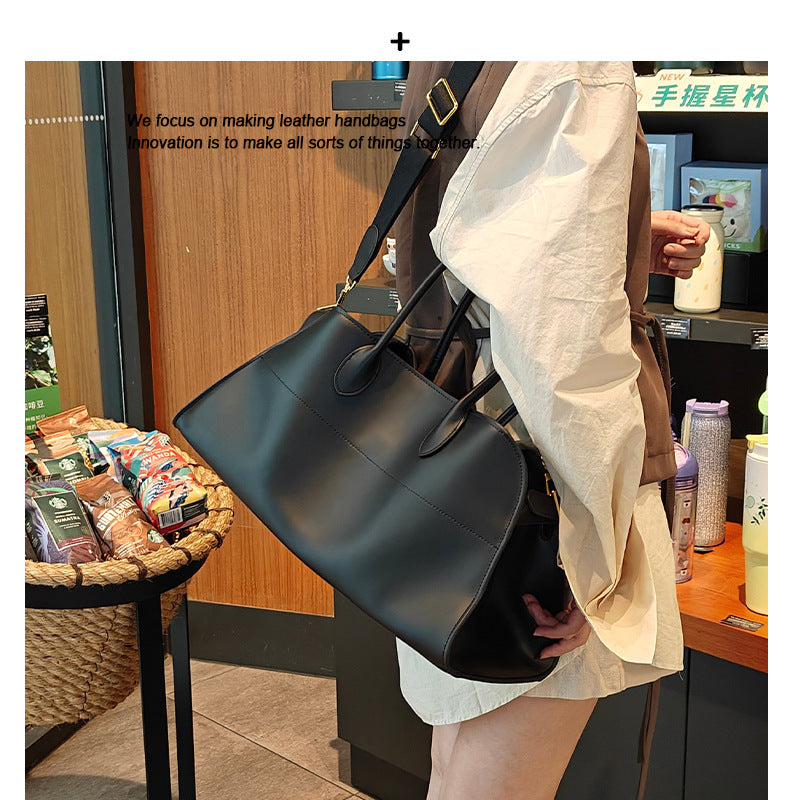 小众设计高级系列极简老钱风手提单肩斜挎女包全皮通勤大包托特包