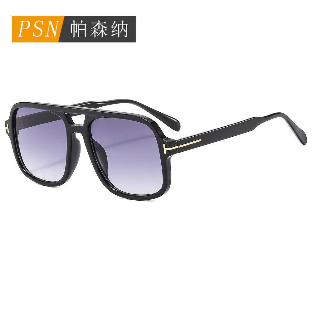 PC全框T字米钉双梁太阳镜欧美飞行员蛤蟆墨镜户外运动UV400光学镜