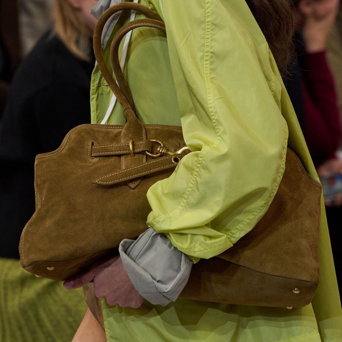 缪家秋冬新款复古美拉德百搭磨砂tote手提单肩包腋下包公文托特包