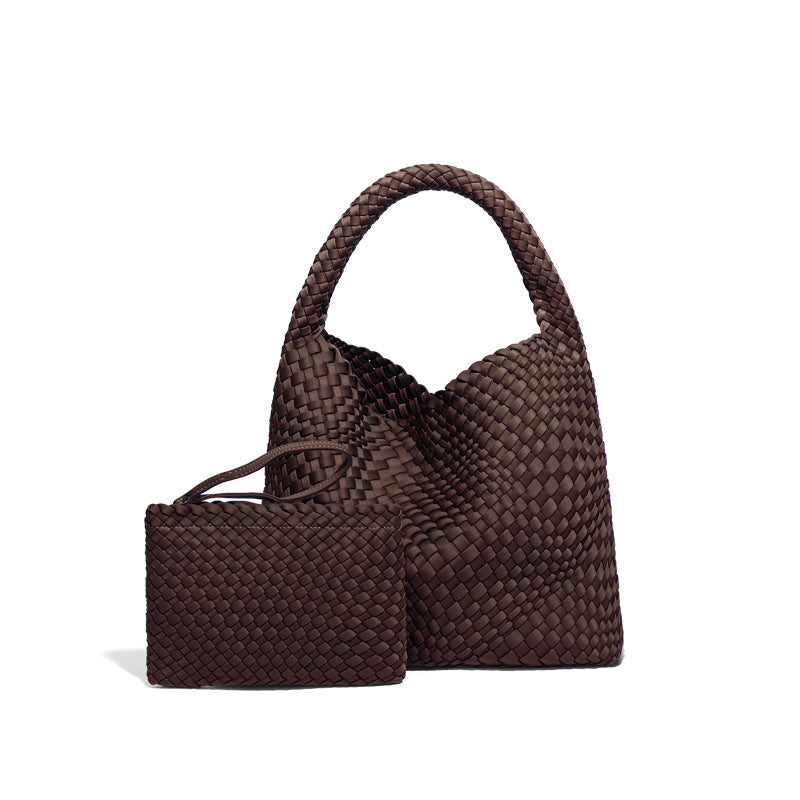 2025年流行手工编织包手提托特单肩腋下女包时尚复古潮流休闲质感