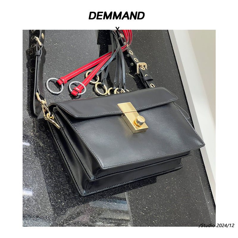 新款soft sound翻盖软皮风琴包头层牛皮彩色挂饰邮差包手提单肩包