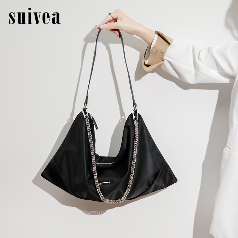 2025新款韩版轻便大容量防水牛津布托特包百搭尼龙布单肩斜跨女包