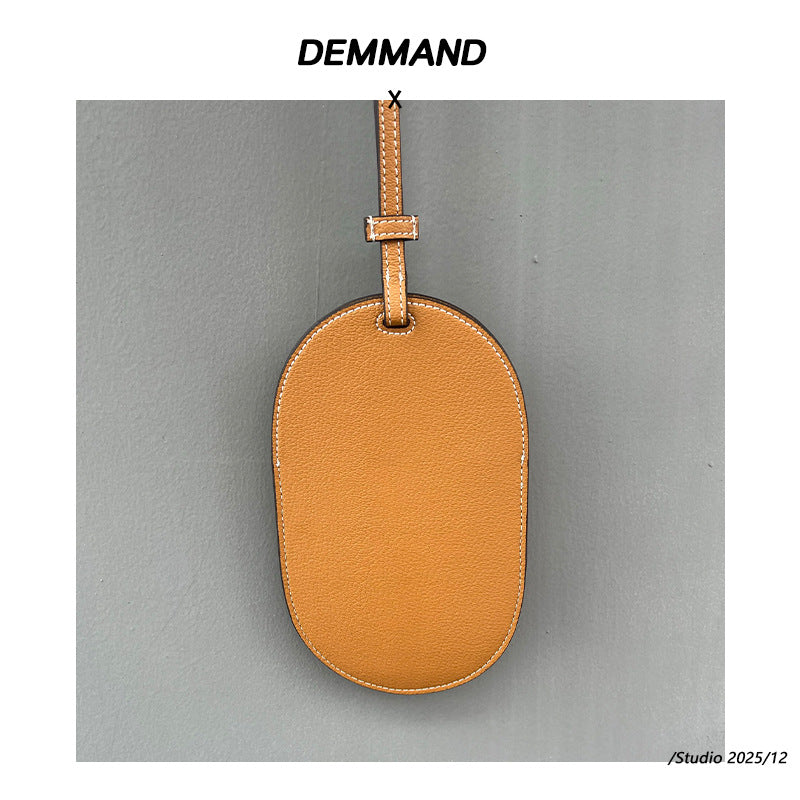 头层牛皮笑脸手机包真皮卡通图案挂脖小包包女2025新款单肩斜挎包