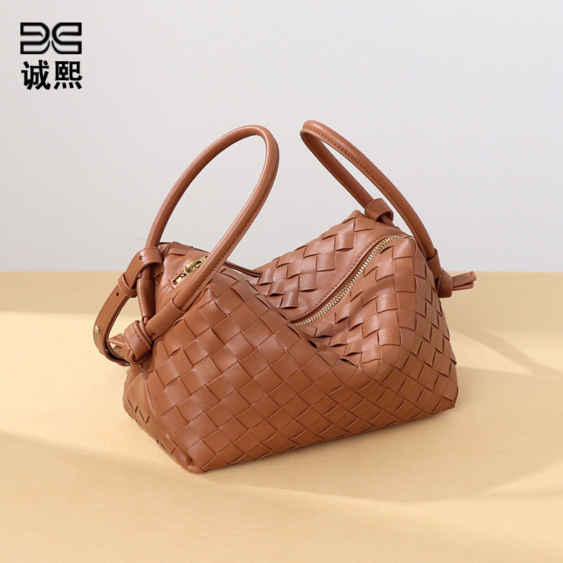 外贸新品手提相机包小众设计手工编织枕头包个性潮流单肩斜挎女包