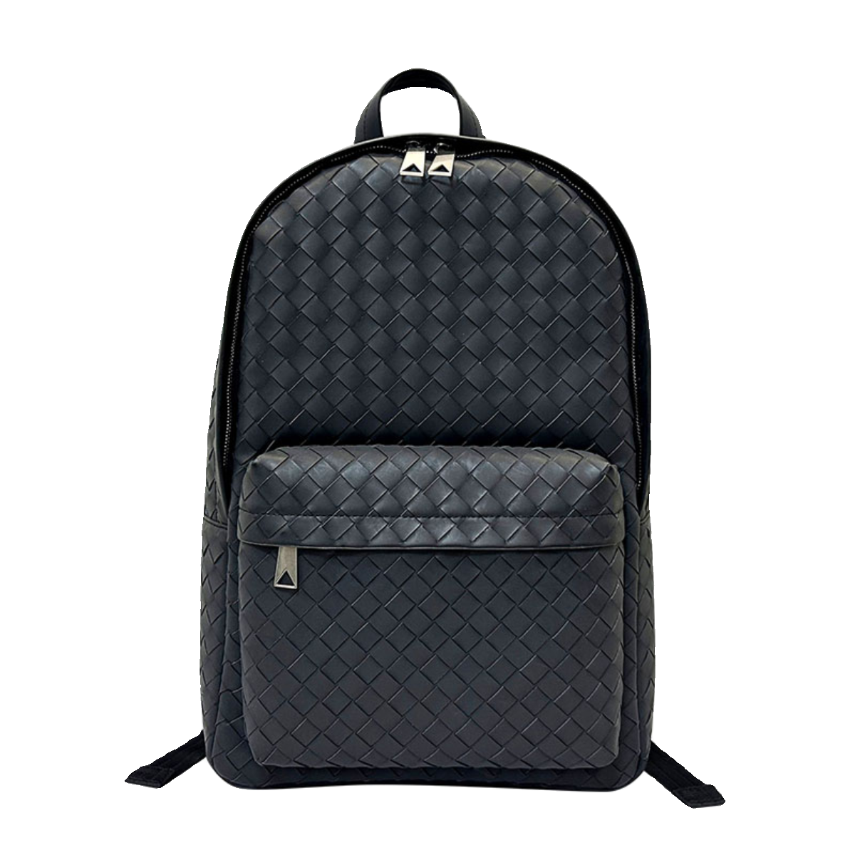 X&BV时尚背包男士双肩包新款大容量真皮编织旅行书包男商务休男包