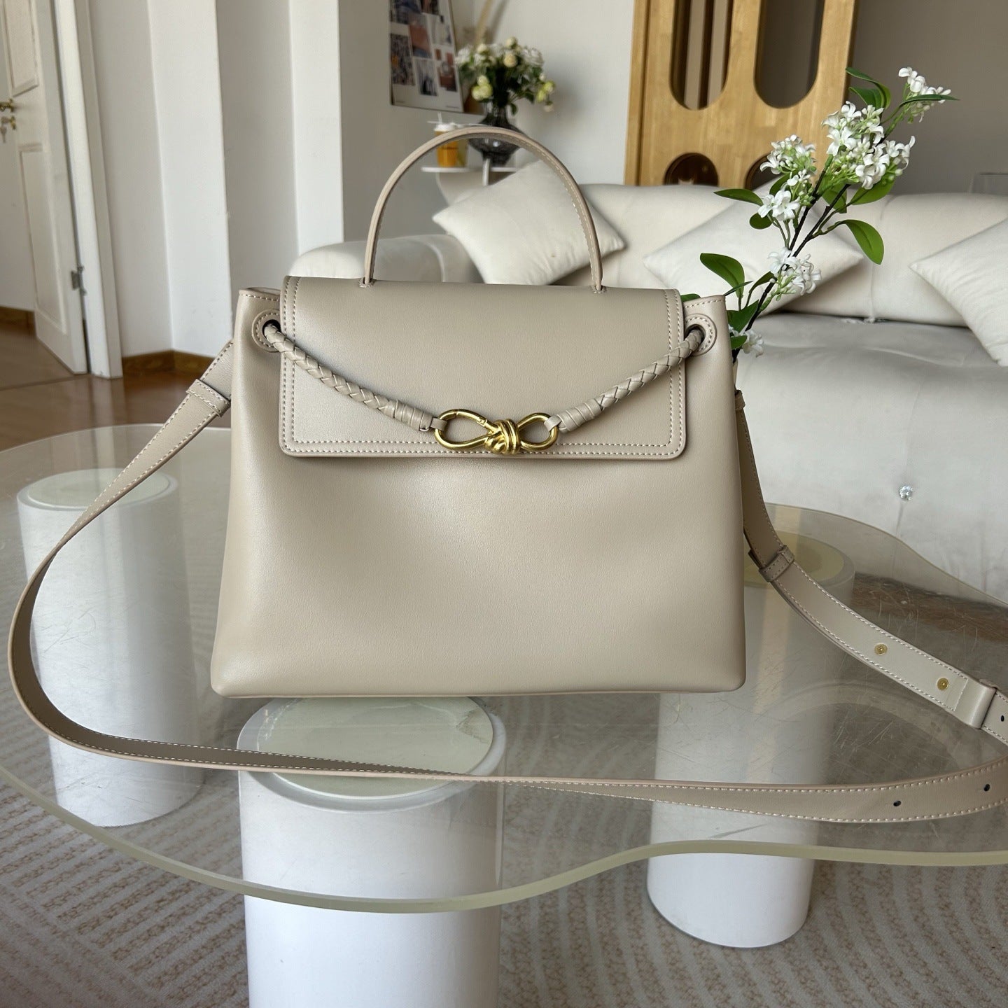 女士包包2025秋冬新款轻奢小众高级感通勤托特包牛皮老钱风手提包