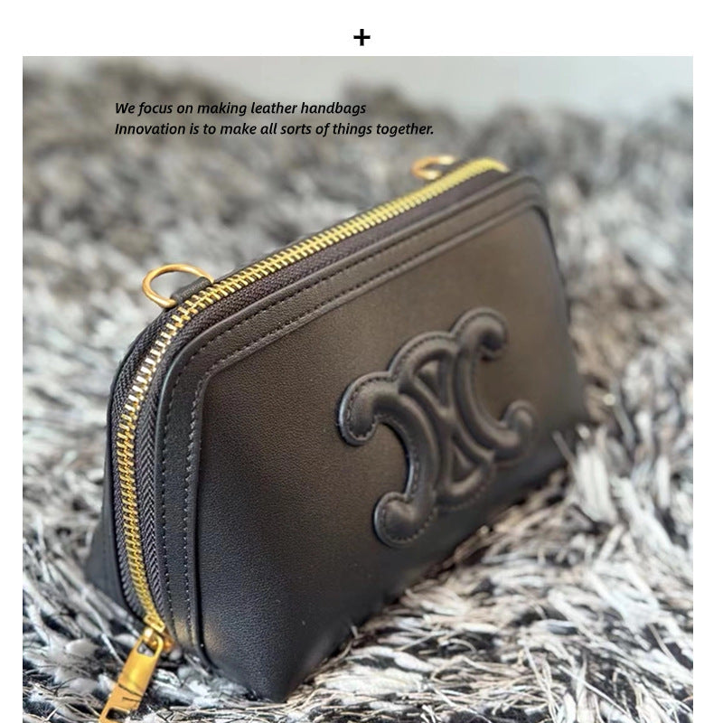 2024年新款复古凯旋门贝壳包迷你老花链条小包化妆包单肩包女斜挎