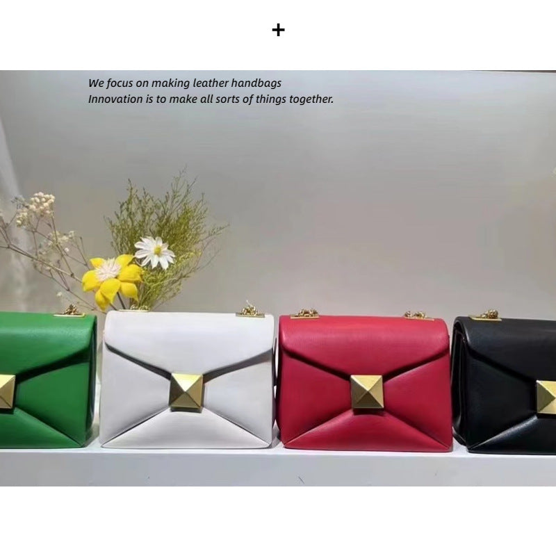 包包女腋下包菱格链条女包小众高级质感柳钉包单肩斜挎包真皮女包