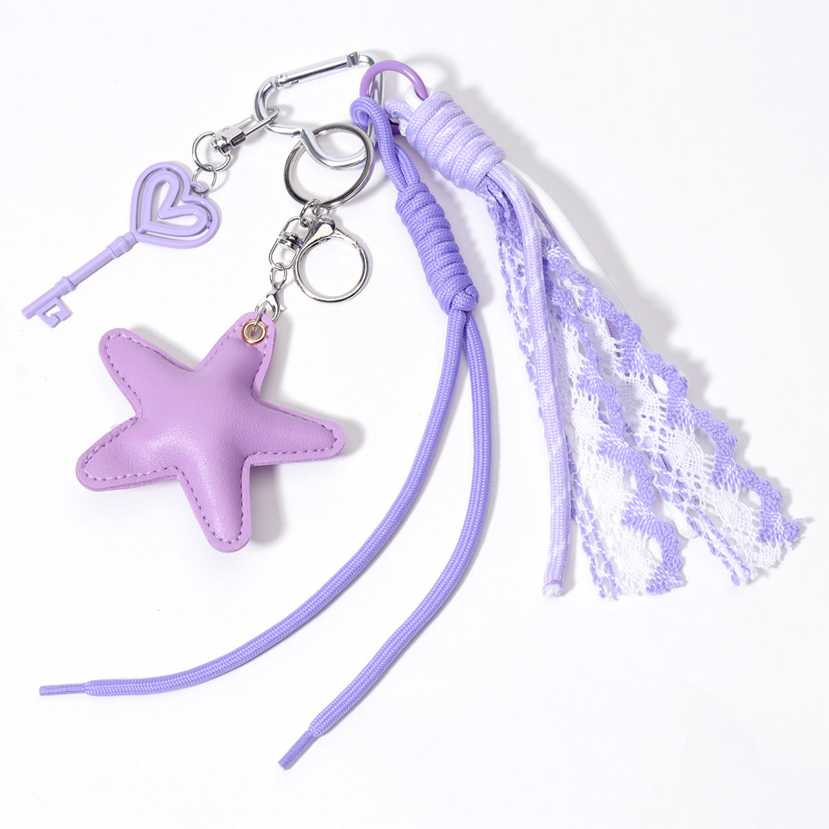 量大价优跨境直供五角星PU皮革包挂牛仔布挂件包包挂吊饰钥匙扣