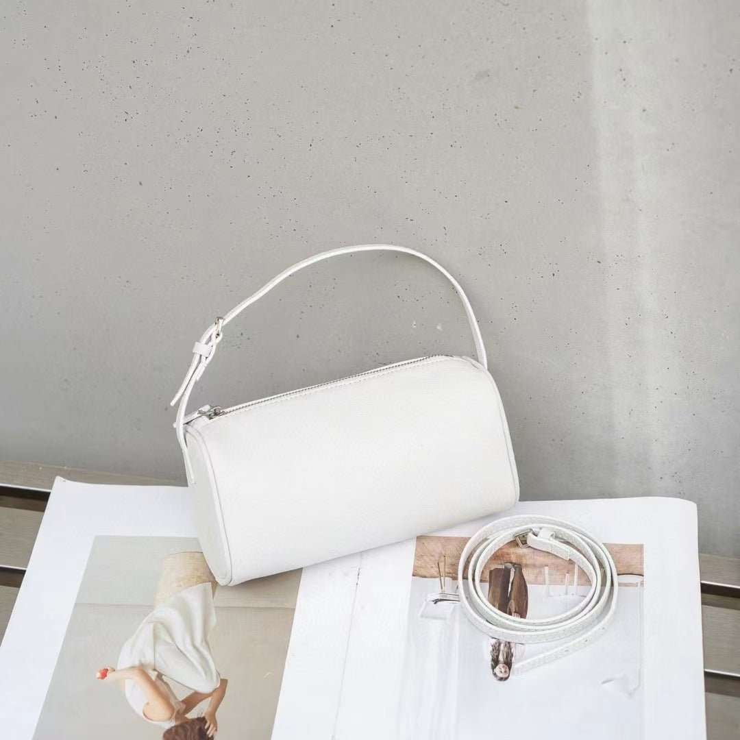 25秋冬90'S同款笔袋迷你小包圆筒笔袋包女士羊皮休闲百搭手提包