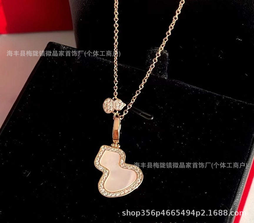高版本葫芦福禄项链S925银镀18K玫瑰金CNC精工版厂家直销一件代发