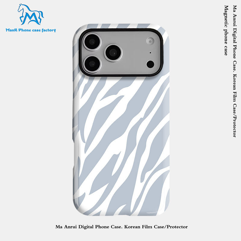 个性创意斑马纹菲林二合一适用苹果17pro手机壳iPhone16防摔套DIY