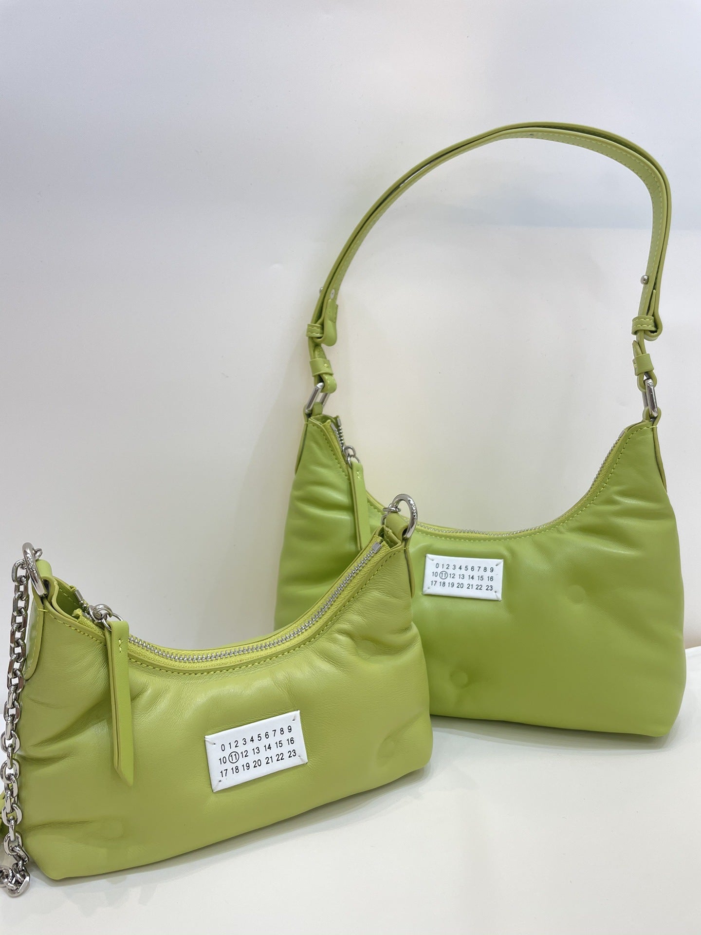 小众设计云朵褶皱羊皮饺子包女春夏新款链条数字女包单肩腋下包