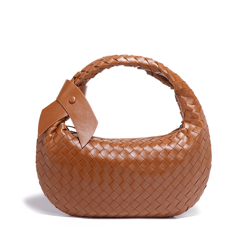 跨境潮流手工编织包包时尚休闲复古饺子包通勤百搭手拎女包单肩包