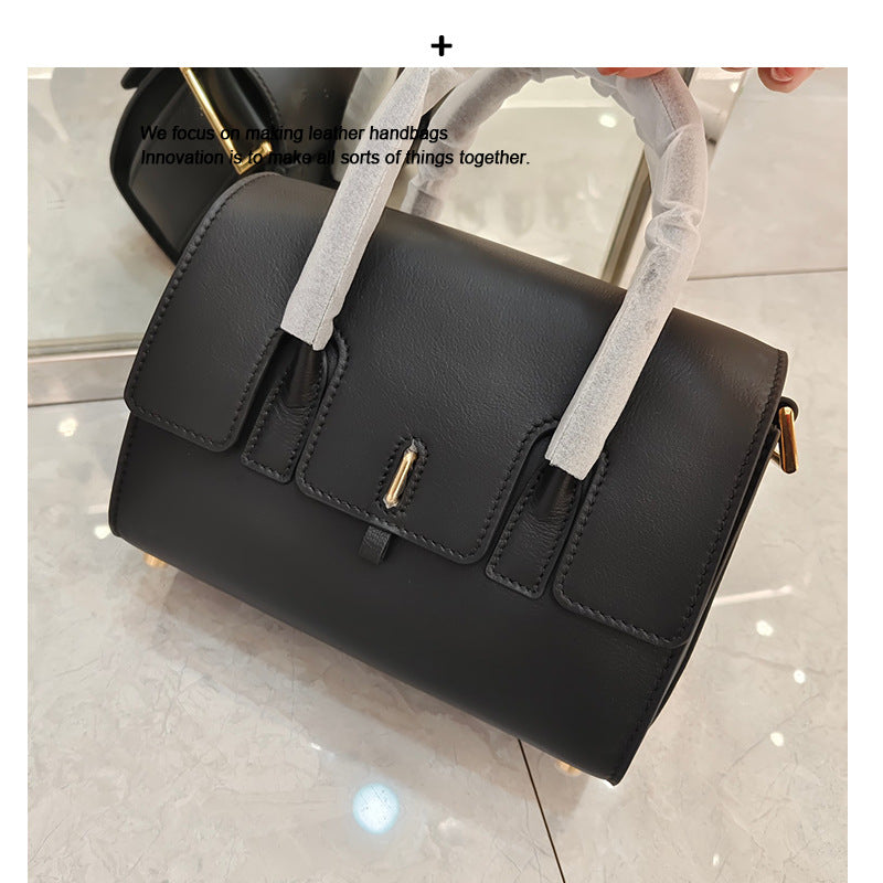 大容量上班通勤单肩斜挎包高级感真皮托特包女士2024新款通勤包包