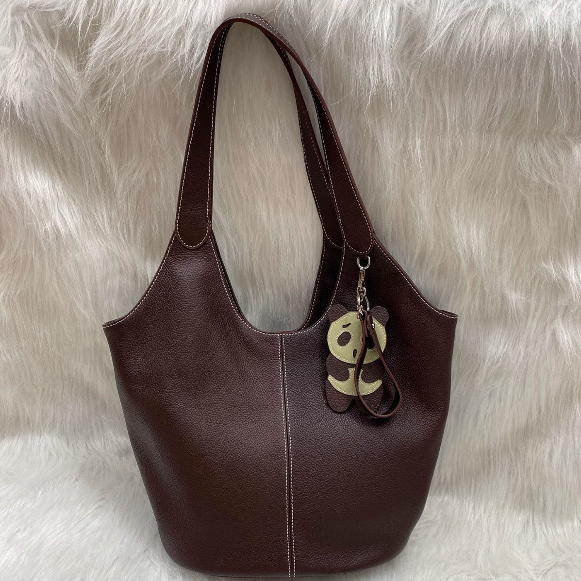 品牌剪标无原包装高端大容量包蜡线TOUGO头层牛皮全钢五金托特包