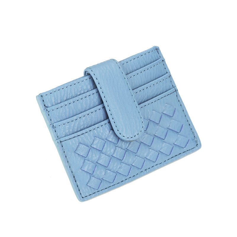 时尚超薄编织卡包纯色证件卡位卡槽证件位收纳小包便携式卡片卡套