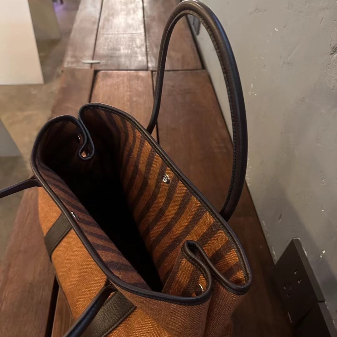 包包女2024新款秋冬欧美时尚百搭毛呢牛皮手提花园包单肩斜挎包潮