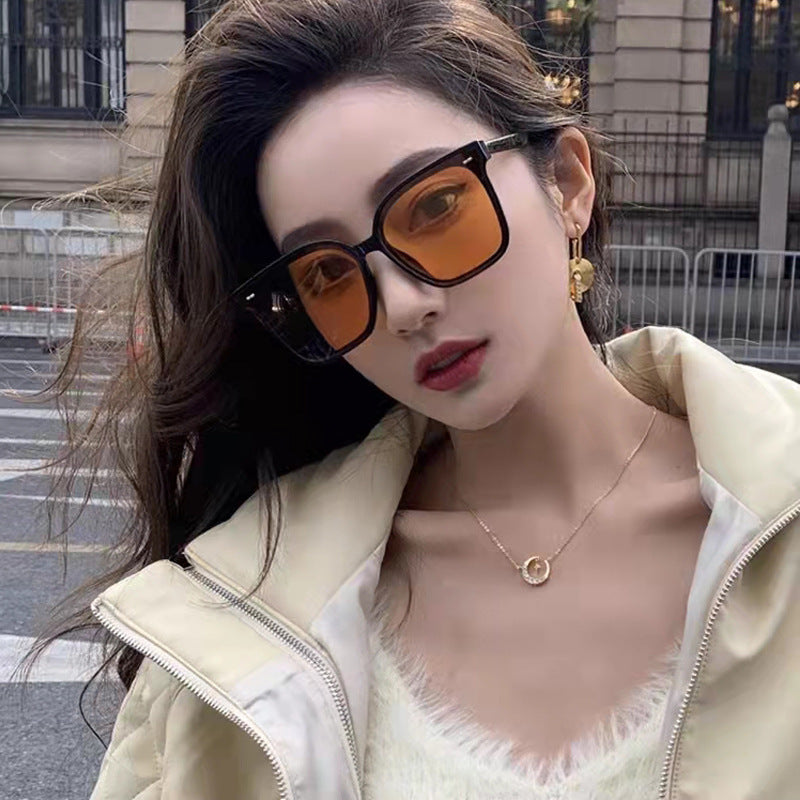 时尚韩版gm墨镜小红书女网红出街遮光显脸小方框太阳眼镜防紫外线