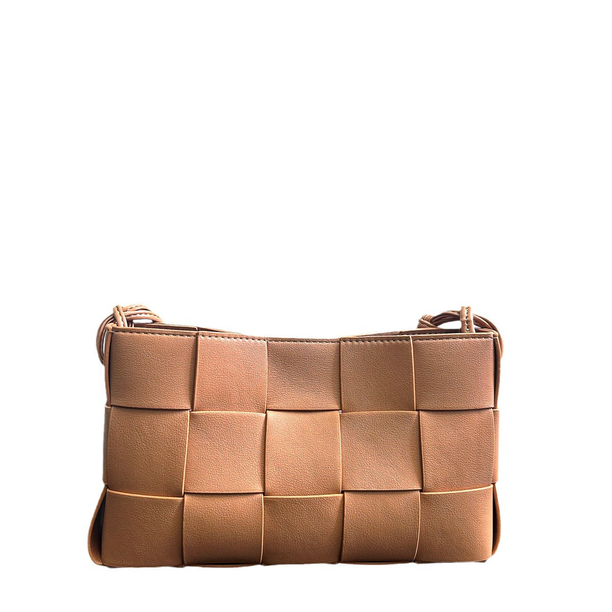 韩系时尚柔软格子腋下包编织方形状设计自制百搭小方包气质单肩包