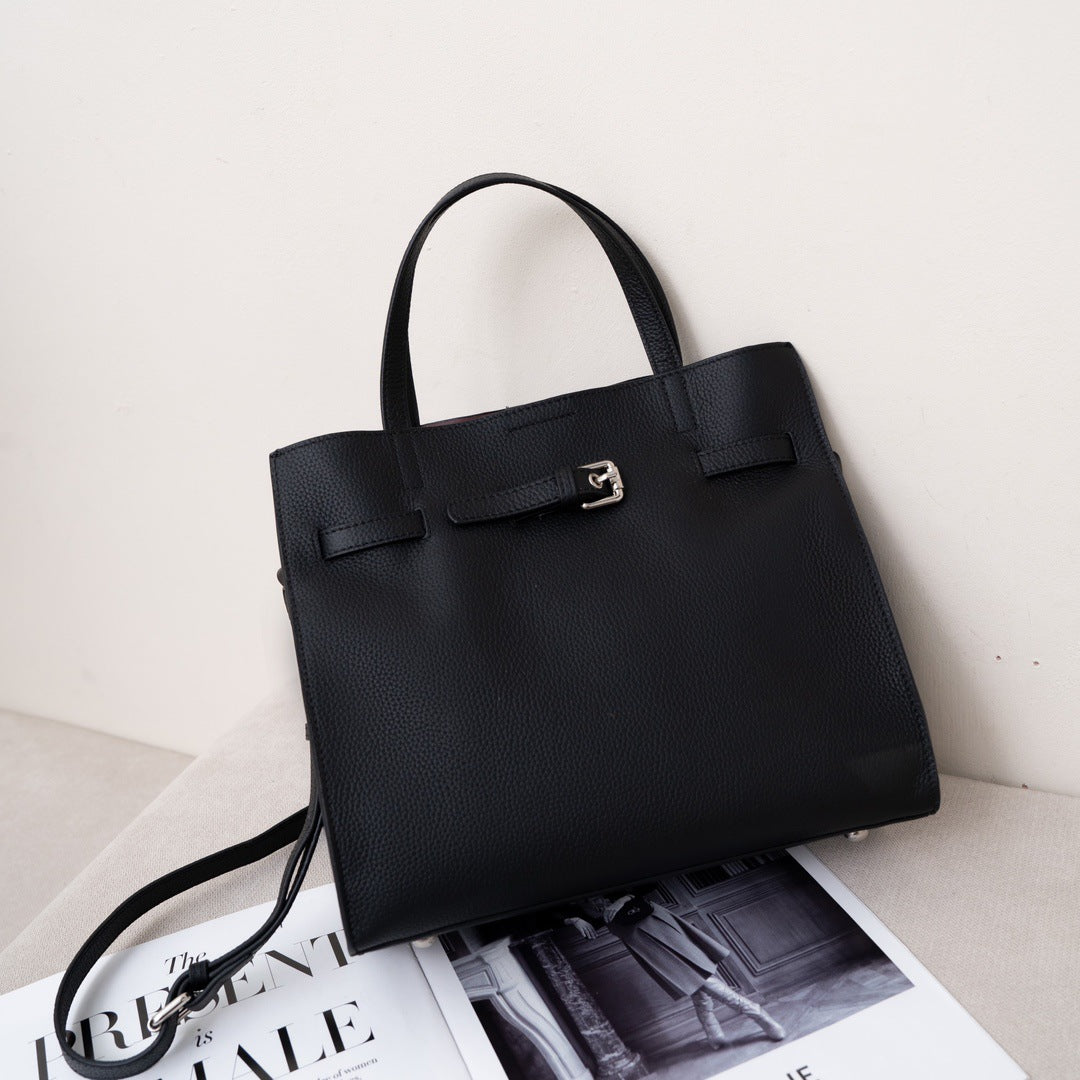 高级感头层牛皮大容量通勤单肩斜挎包 真皮手提包女士包一件代发