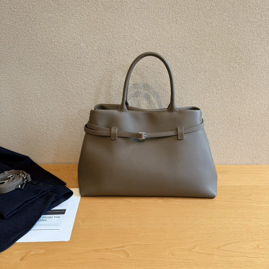 高级togo头层牛皮轻奢复古通勤包2024新款大容量手提包托特包包女