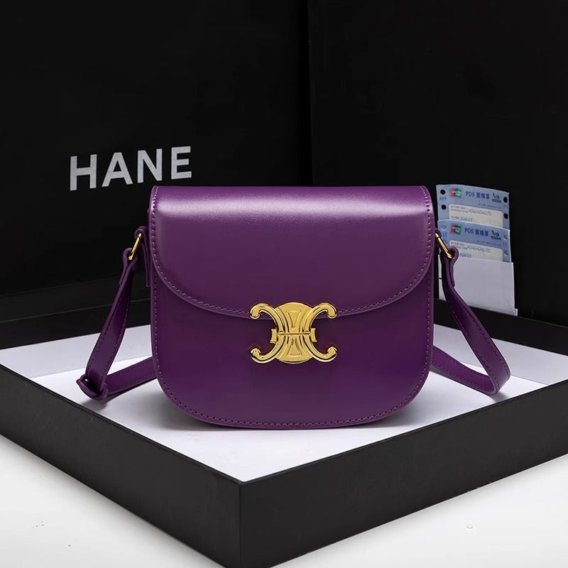 包包女2024新款高级感复古洋气真皮凯旋门豆腐包斜挎包半圆马鞍包