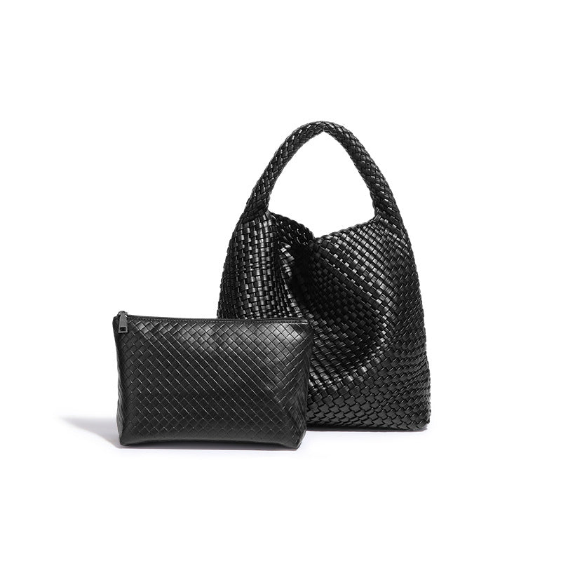 韩版女跨境单肩托特包通勤百搭腋下包大容量手拎包撞色时尚子母包