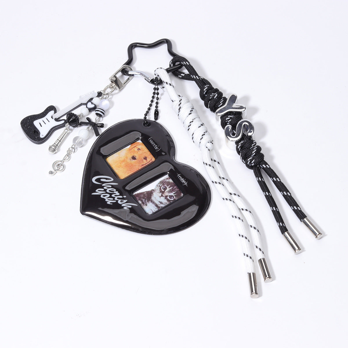 ins红色爱心id小卡证件照爱豆大头贴情侣卡套挂件钥匙扣挂链装饰