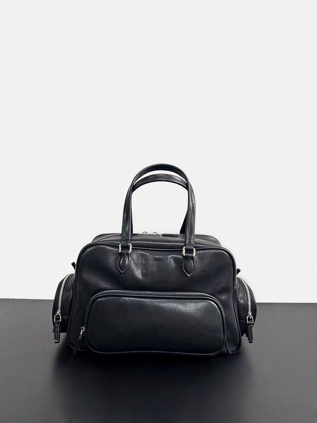 2024新款高级复古口袋机车包时尚通勤手提包大容量单肩大包包女