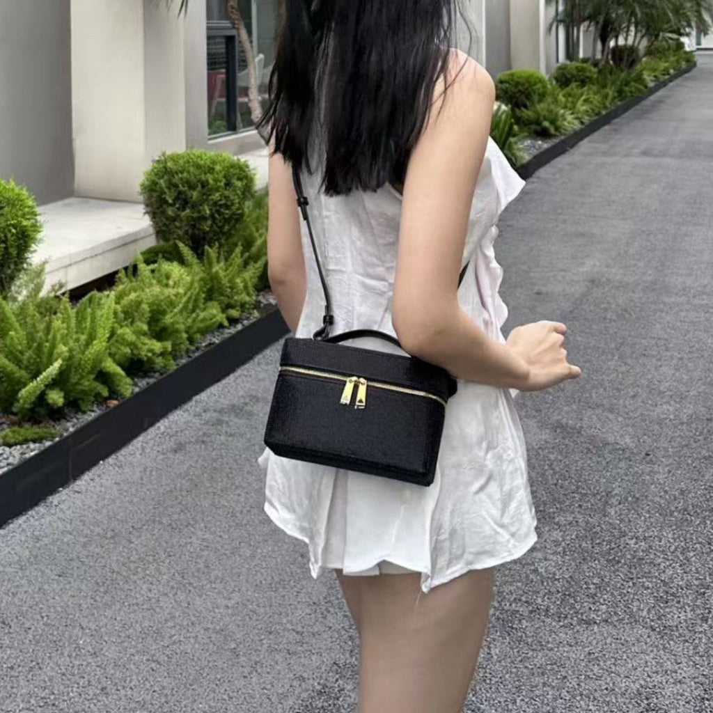 跨境烫水钻盒子包时尚精致晚宴高级感手提化妆包通勤单肩斜挎包女