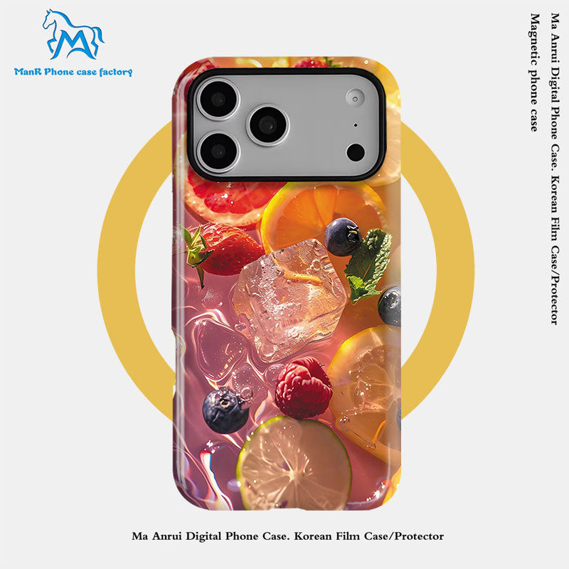 亚马逊跨境多巴胺水果菲林二合一适用苹果17promax手机壳iPhone16
