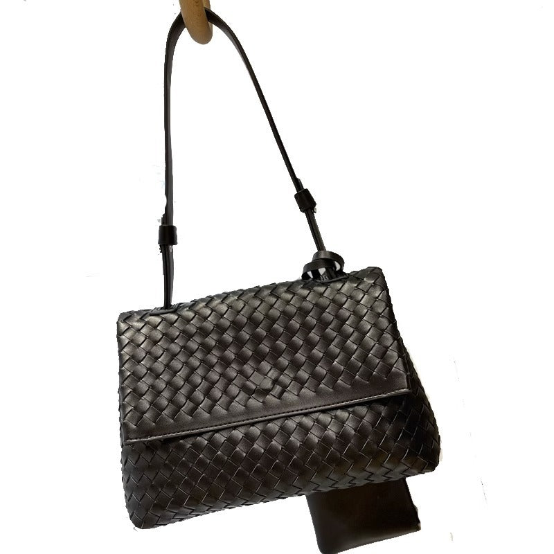 高级气质手工编织全真牛皮女包大容量单肩腋下包包外贸亚马逊批发