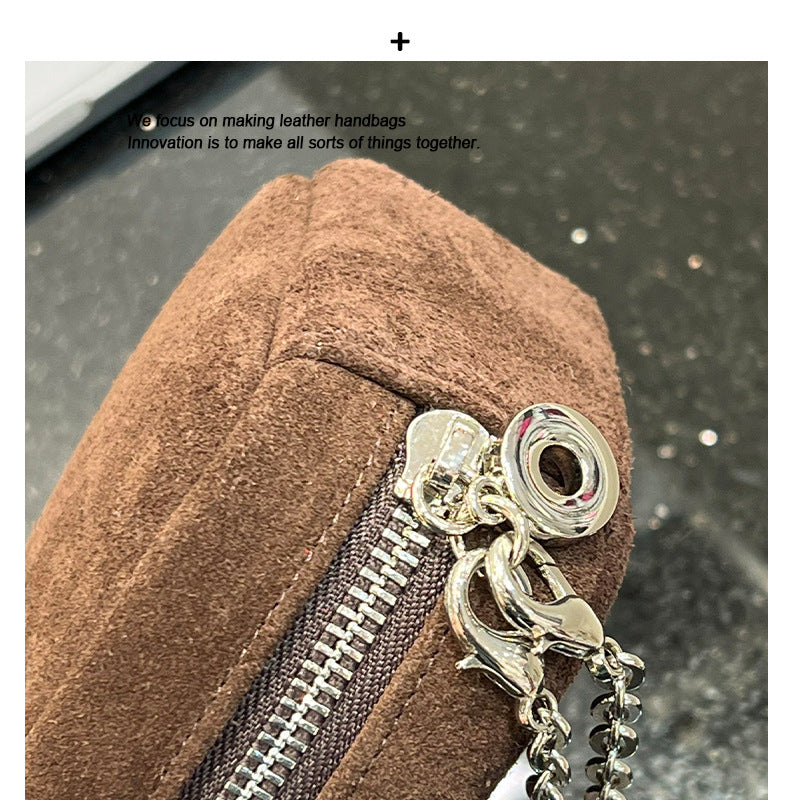 小众高级质感磨砂皮口红包女2024新款洋气百搭迷你斜挎链条包