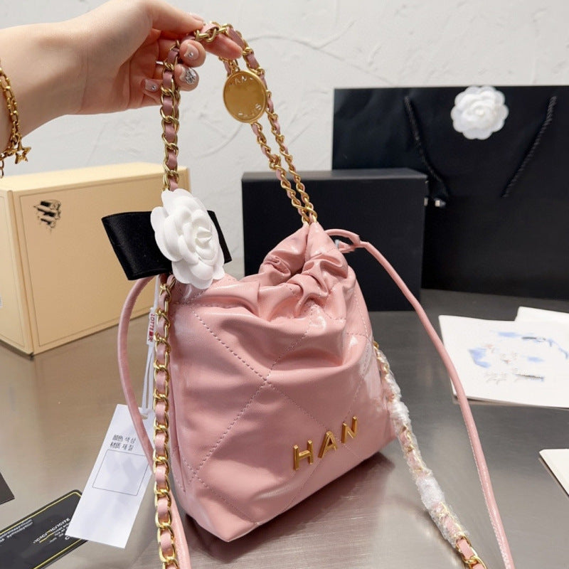 小香风菱格链条包包女2024新款春mini垃圾袋包通勤斜挎迷你托特包