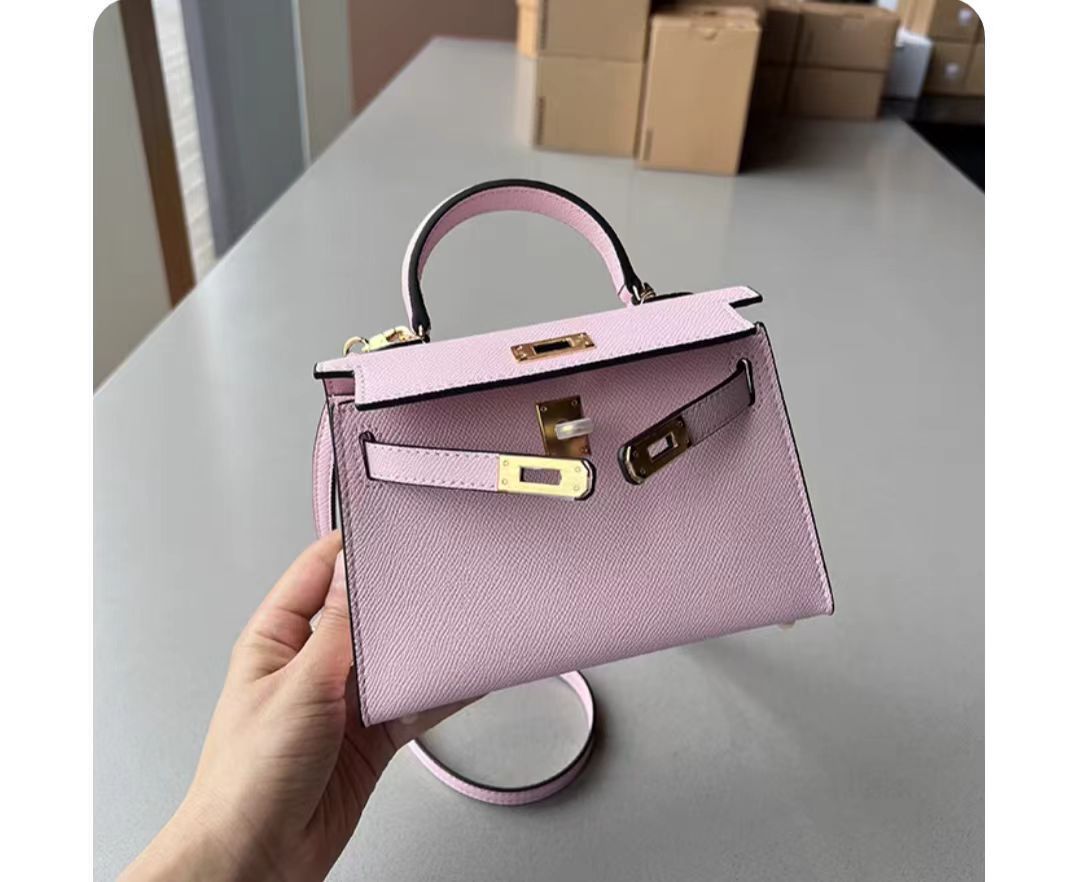 手提包新款2024潮流时尚百搭凯利包质感手掌纹手机包单肩斜挎包女