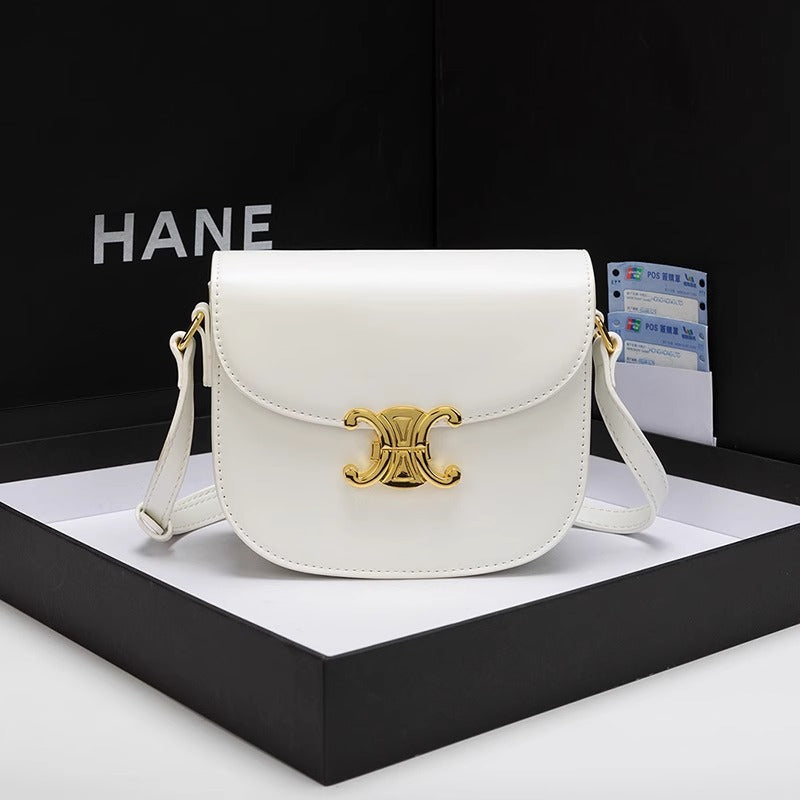 包包女2024新款高级感复古洋气真皮凯旋门豆腐包斜挎包半圆马鞍包