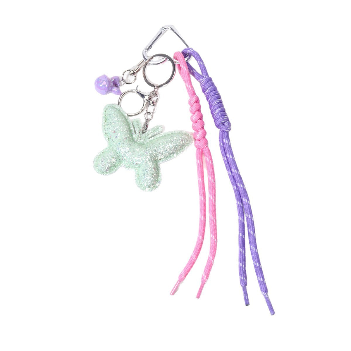 量大价优跨境热销闪粉蝴蝶兔子小铃铛包包挂件挂饰钥匙扣挂杯子挂