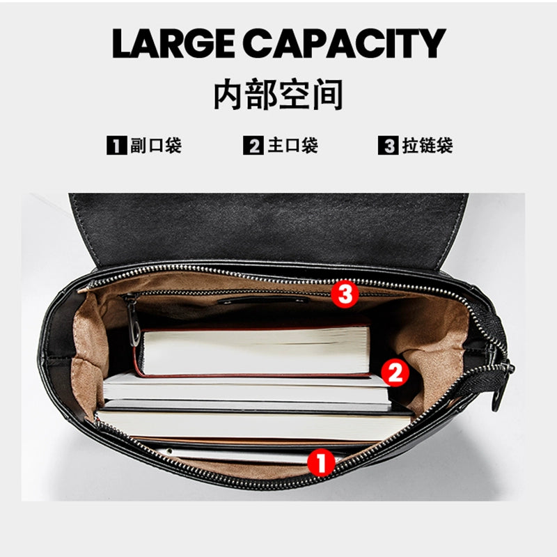 X&BV双肩包男真皮商务电脑包编织男包出差旅行背包时尚简约书包男