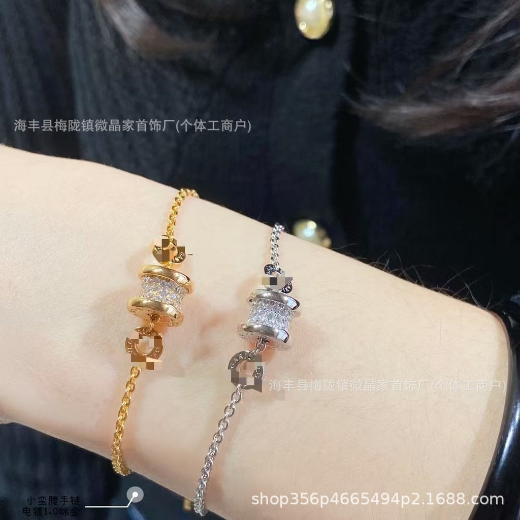 高版宝家S925纯银满钻小蛮腰手链女轻奢气质小众设计高级网红手链