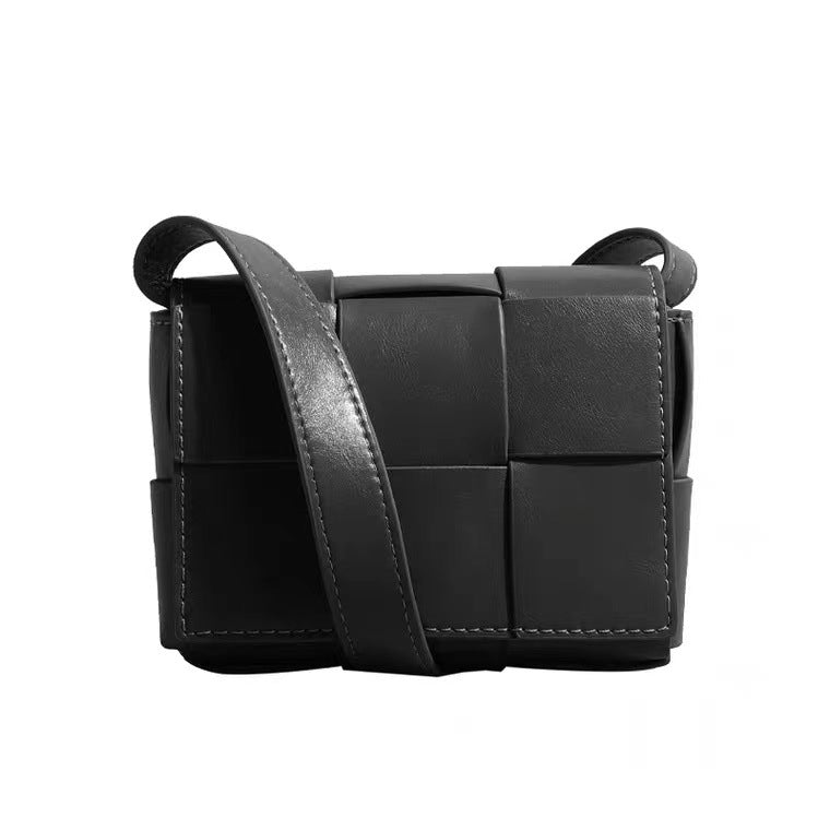 包包女2022新款小众设计mini编织小方包真皮女包单肩斜挎包轻奢