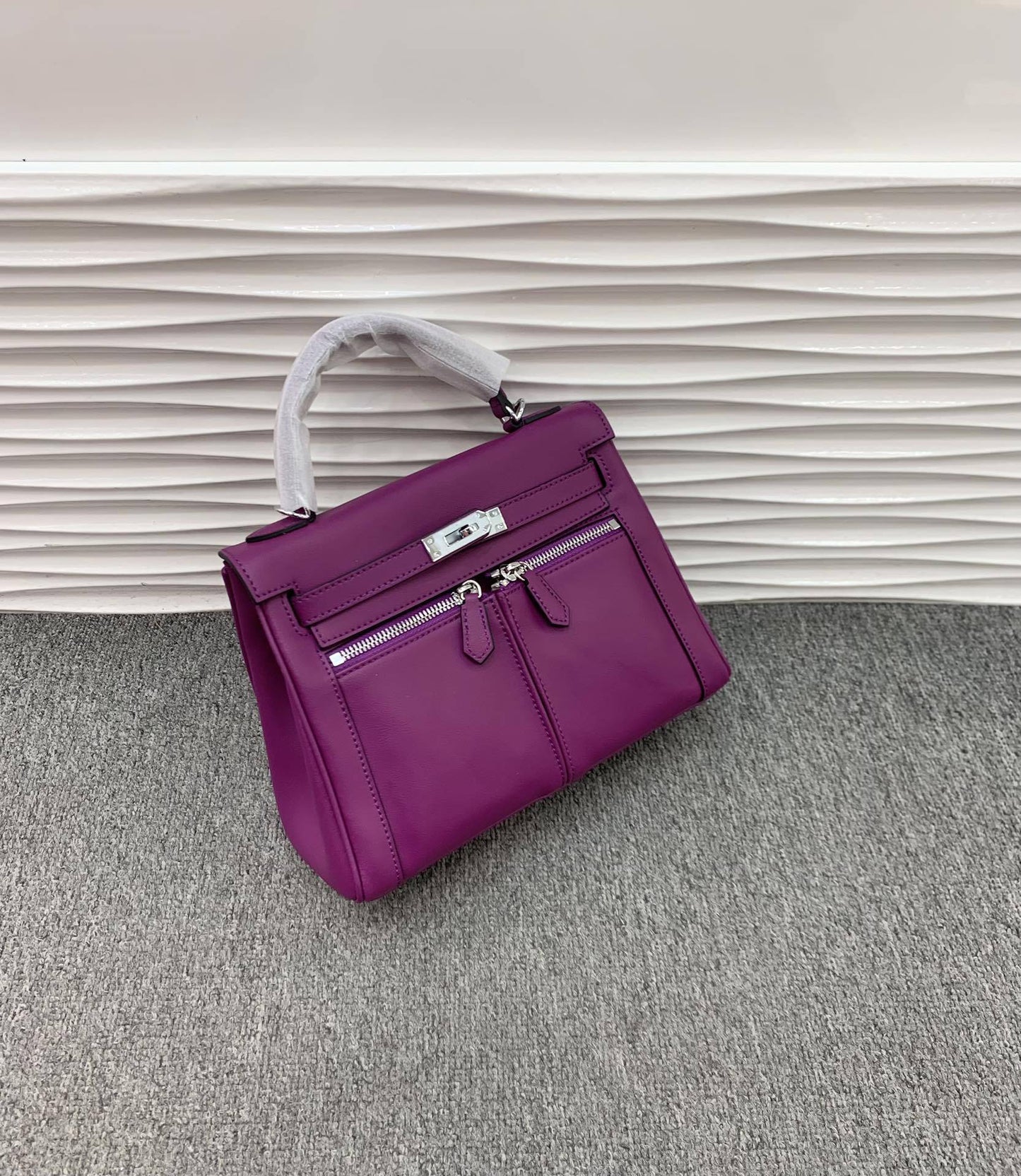 Swift皮 双口袋凯莉 lakis女高级感大容量手提包百搭通勤单肩斜挎