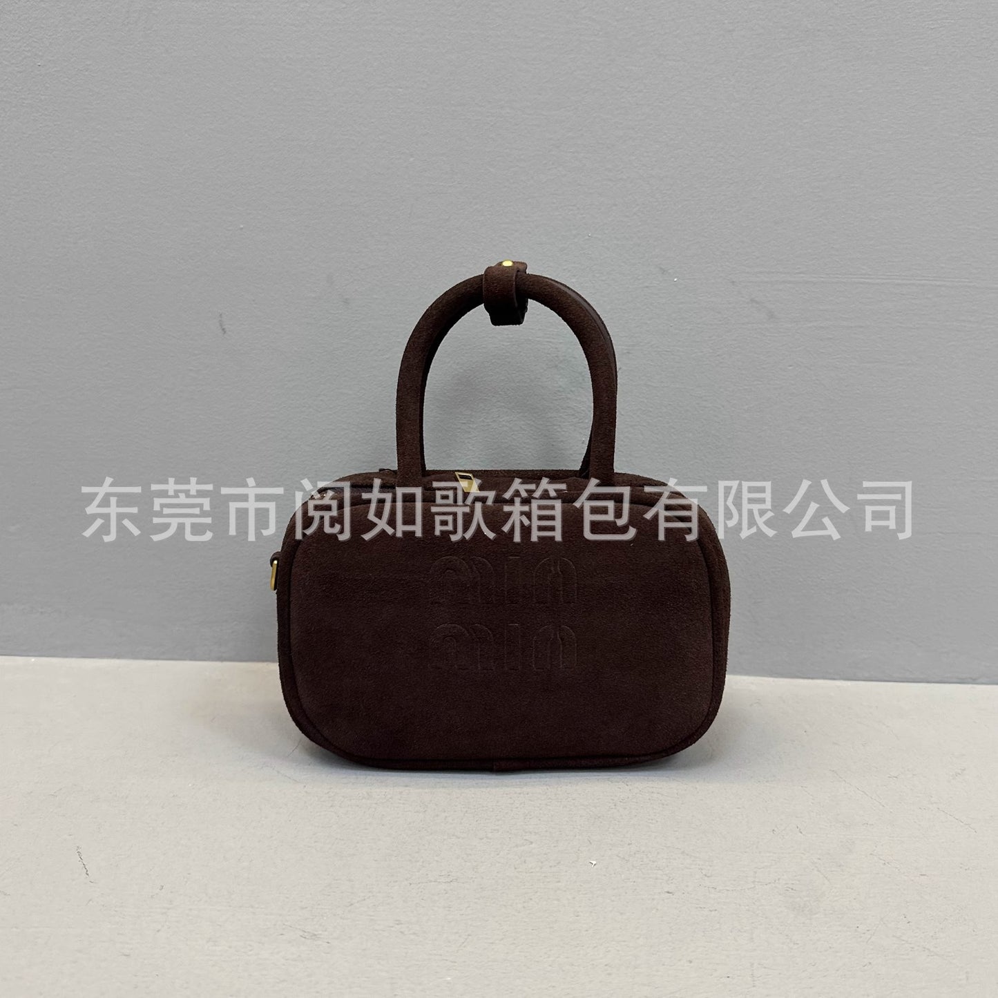 秋冬麂皮磨砂牛皮mini保龄球手提包真皮小方包手机包单肩斜挎包女