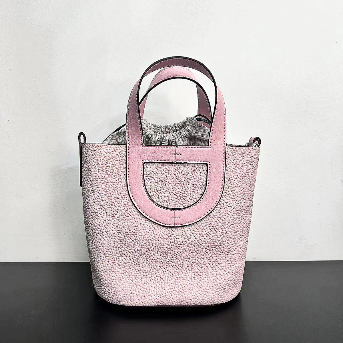 牛皮真皮女包包2023新款菜篮子水桶包超软高级感猪鼻子斜挎手提包