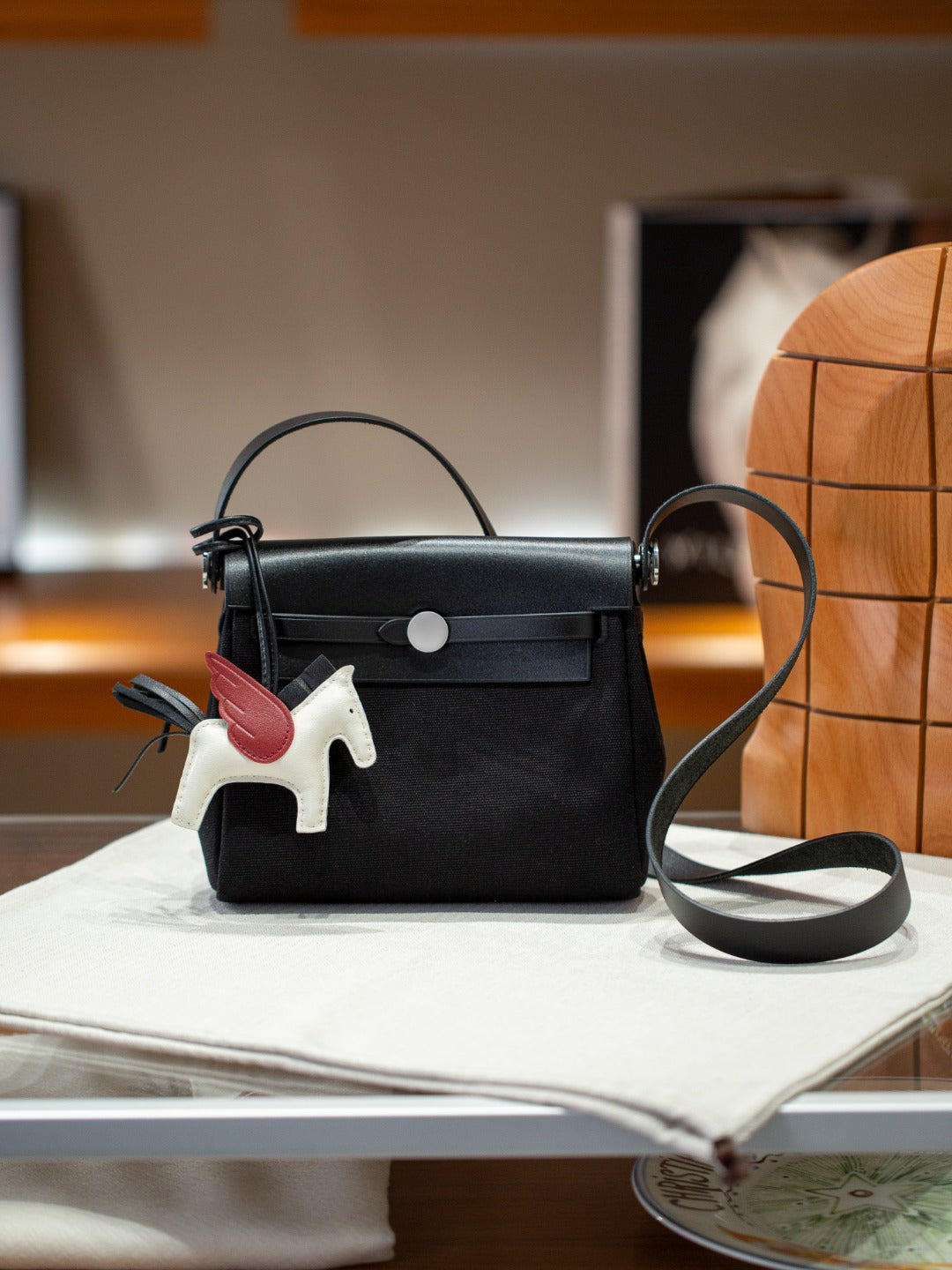 手工miniherbag真皮内缝凯莉包牛皮帆布拼色撞色手提包单肩斜挎包